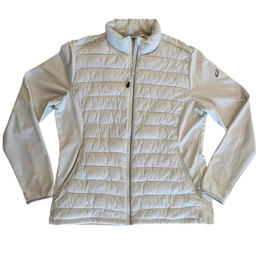 Asics Performance Hybrid Running Jacket Full Zip StandUp Collar pocket Womens XL